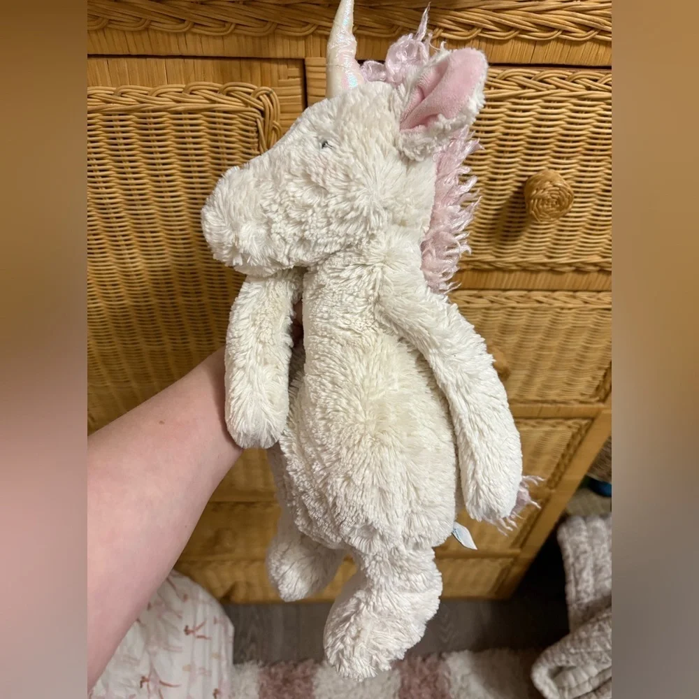Jellycat Bashful Unicorn in White and Pink